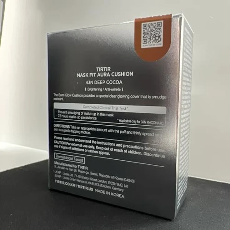 TIRTIR Mask Fit Aura Cushion, feuchtigkeitsspendendes Make-up im Schwamm mit hervorragender Abdeckung, Farbton 43N Deep Cocoa, 18 g – Bild 8