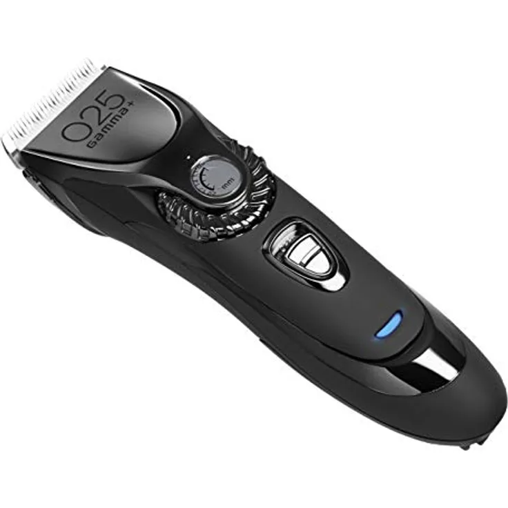 GAMMAPIU' Professional Man Hair Clipper 025, Haarschneidemaschine, Einsteller mit 4 Distanzkämmen, austauschbarer Keramikkopf, Doppelbatterie, verstellbare Klinge, Italienischer Stecker
