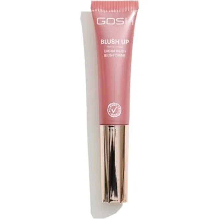 Gosh Blush Up Creme-Rouge Farbton 002 Rose, veganes Rouge mit Glitzereffekt, 14 ml