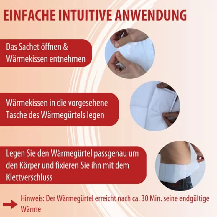 Evolsin® Wärmegürtel - therapeutische Tiefenwärme bei Rückenschmerzen, 4-tlg. – Bild 5