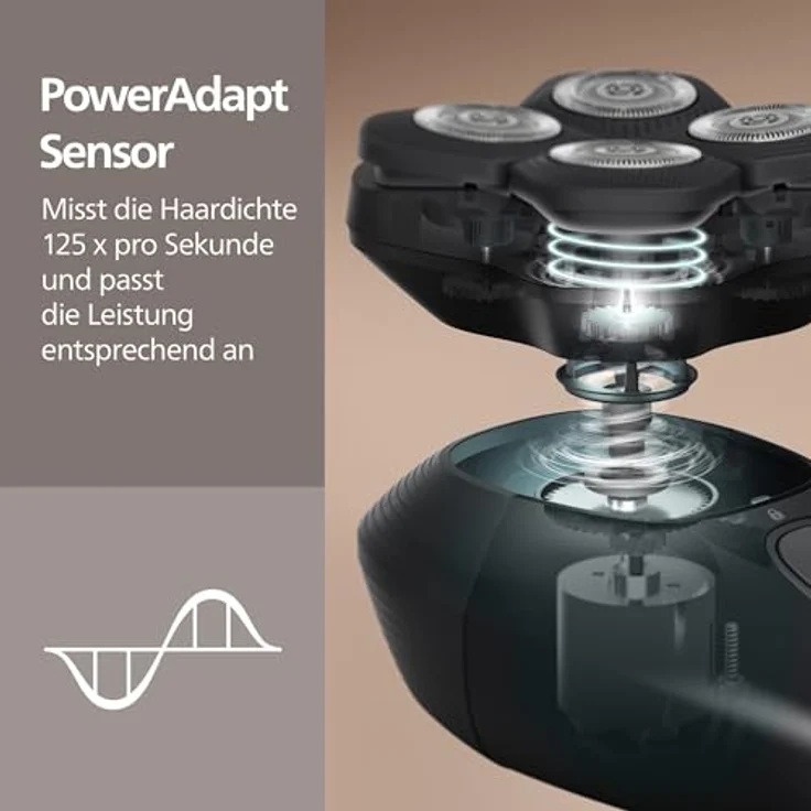 Philips Pro Series 9000, Glatzenrasierer mit 36 ComfortCut-Klingen, 360°-Scherkopf, wasserdicht, schwarz – Bild 6