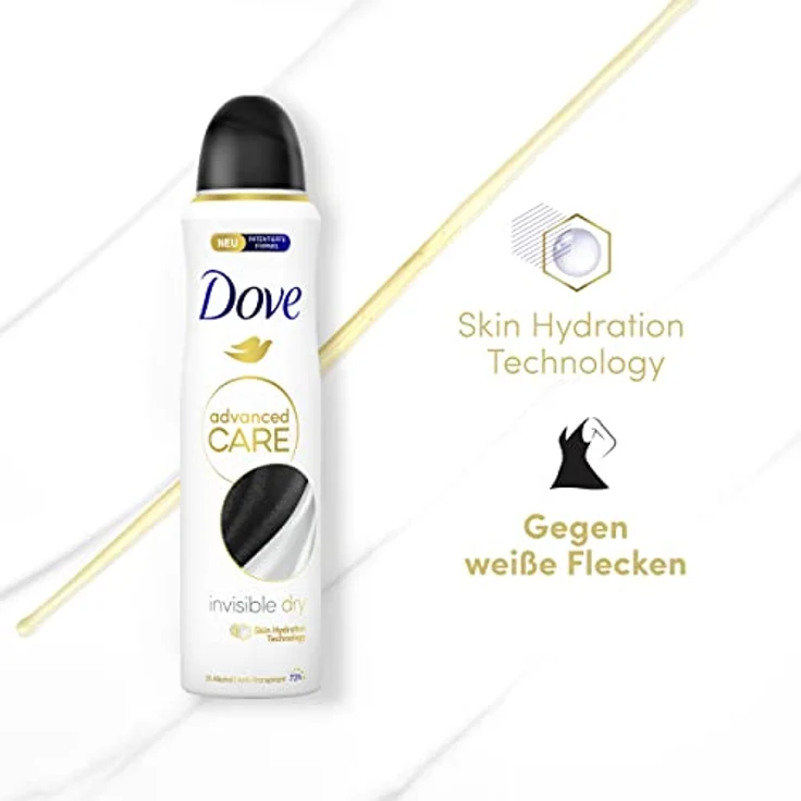 Dove Advanced Care Anti-Transpirant Deo-Spray Invisible Dry schützt 72 Stunden vor Körpergeruch und Achselnässe mit Skin Hydration Technology 150 ml 1 Stück – Bild 3