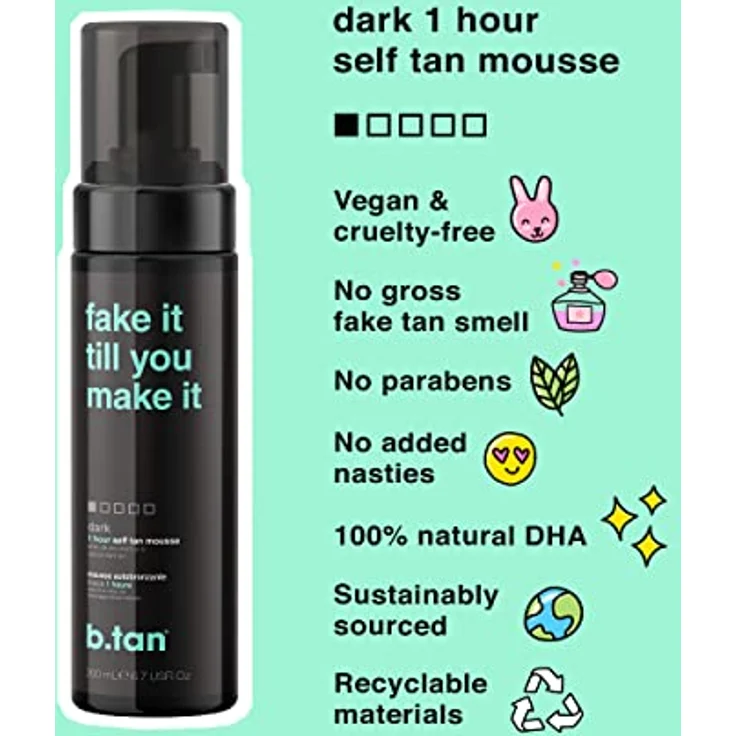 B.Tan Mousse Self Tan Fake It Till You Make It 200 ml – Bild 3