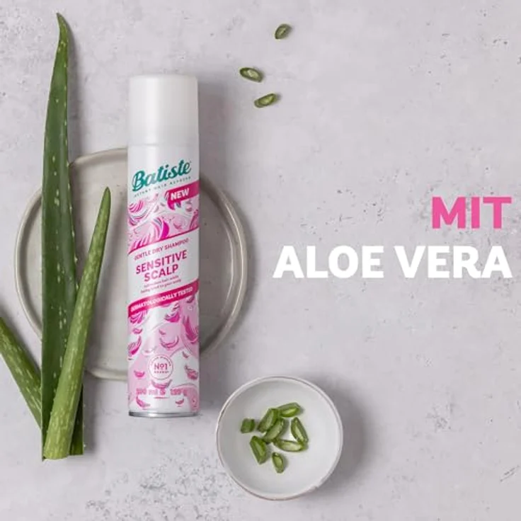 Batiste Trockenshampoo Sensible Kopfhaut, 200 ml, dermatologisch getestet, mit Aloe Vera, leichter Duft, für alle Haartypen – Bild 4