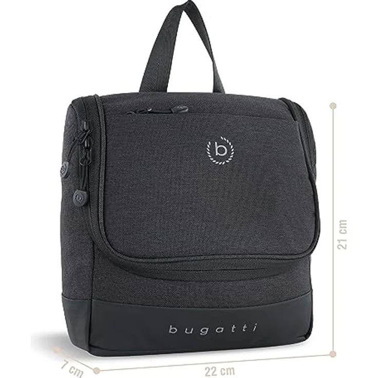 bugatti Universum Kulturbeutel XS zum Aufhängen, Kulturtasche für Damen & Herren in schwarz – Bild 2
