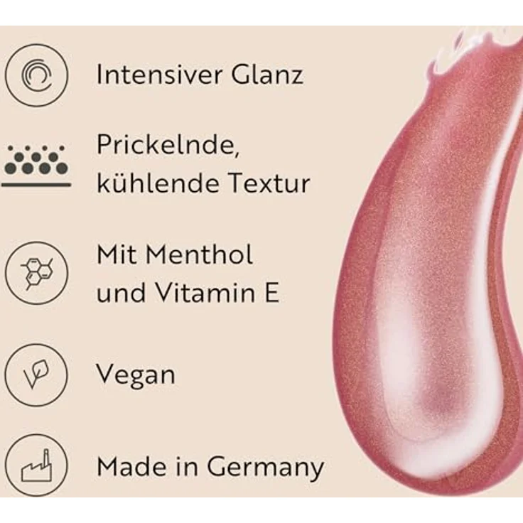 M. Asam MAGIC FINISH Push-up Lipgloss Rosewood Light, 4 ml, Plumping Rosenholzfarbener Lipgloss mit Hyaluron und Prickelndem Effekt für Volle, Glänzende Lippen – Bild 5
