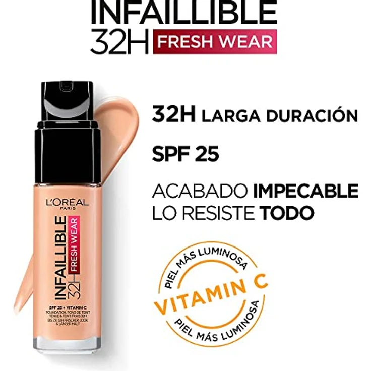 L'Oréal Infaillible 24H Fresh WearFoundation 180 Sable Rosé 30 ml – Bild 4