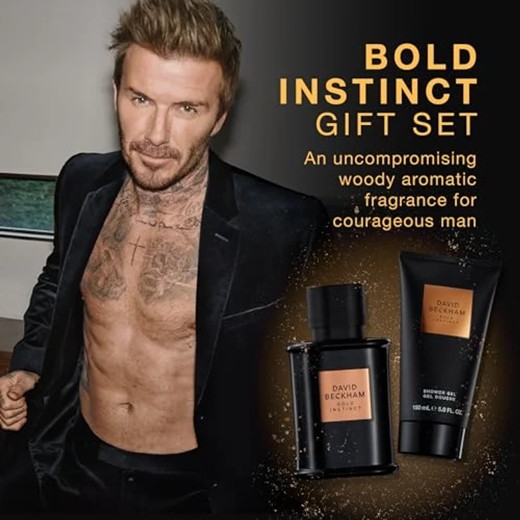 David Beckham Bold Instinct Geschenkset, Eau de Parfum 50 ml & Duschgel Körperspray 150 ml, faszinierend holziger Duft für Männer – Bild 3