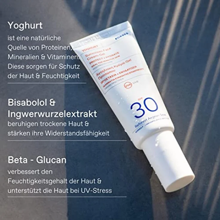 KORRES Yoghurt SonnencremeGel für das Gesicht, SPF30, 40 ml, ideal für sensible Haut geeignet – Bild 5