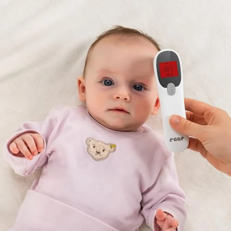 Reer Fieberthermometer Colour SkinTemp 3in1, kontaktloses Infrarotgerät mit integrierten Babymodus und 25 Speicherplätzen – Bild 8