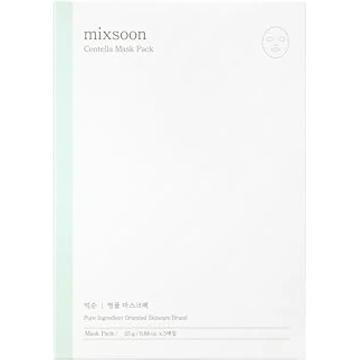 mixsoon Centella Beruhigende Tuchmaske, regeneriert die Hautbarriere, 5 Stück à 25 g, intensive Feuchtigkeitspflege