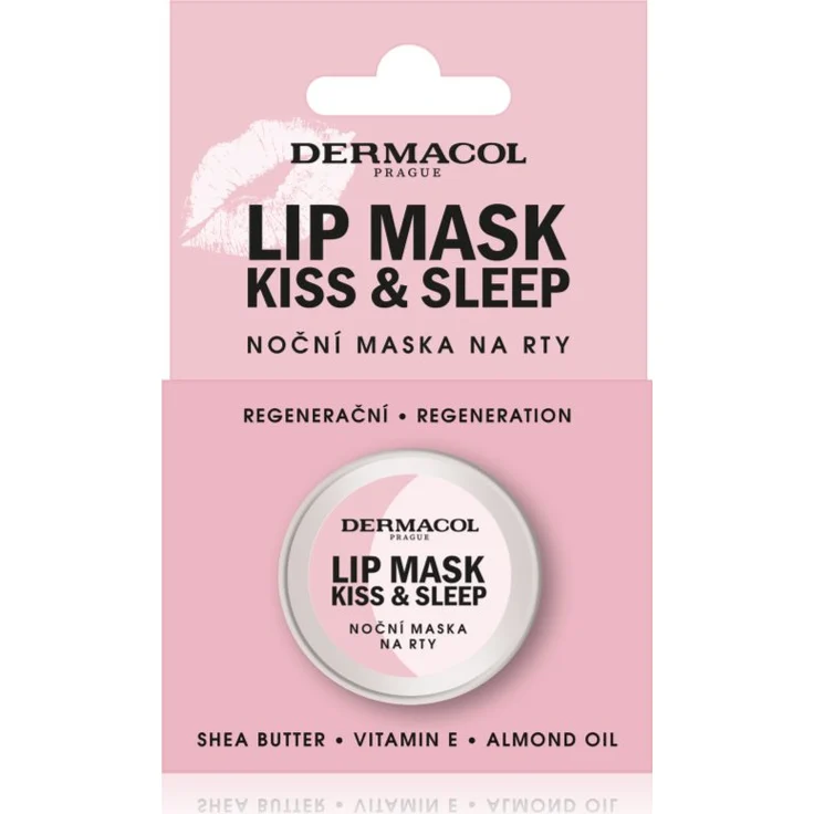 Dermacol Kiss & Sleep Lippenmaske für die Nacht, Duft White Chocolate, 12 g - intensive Feuchtigkeitspflege für zarte Lippen