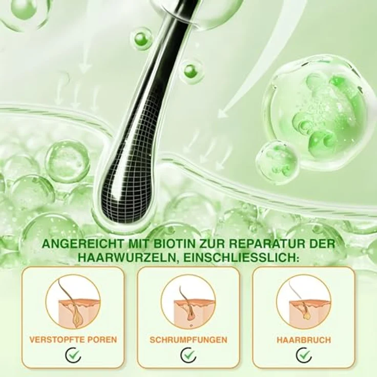 P-Beauty 3-in-1 Haarwachstum Shampoo mit Rosmarin, Minze & Kürbiskernöl, 300ml, Biotin angereichert, für geschädigtes Haar, intensive Feuchtigkeit & Schutz vor Haarbruch – Bild 5