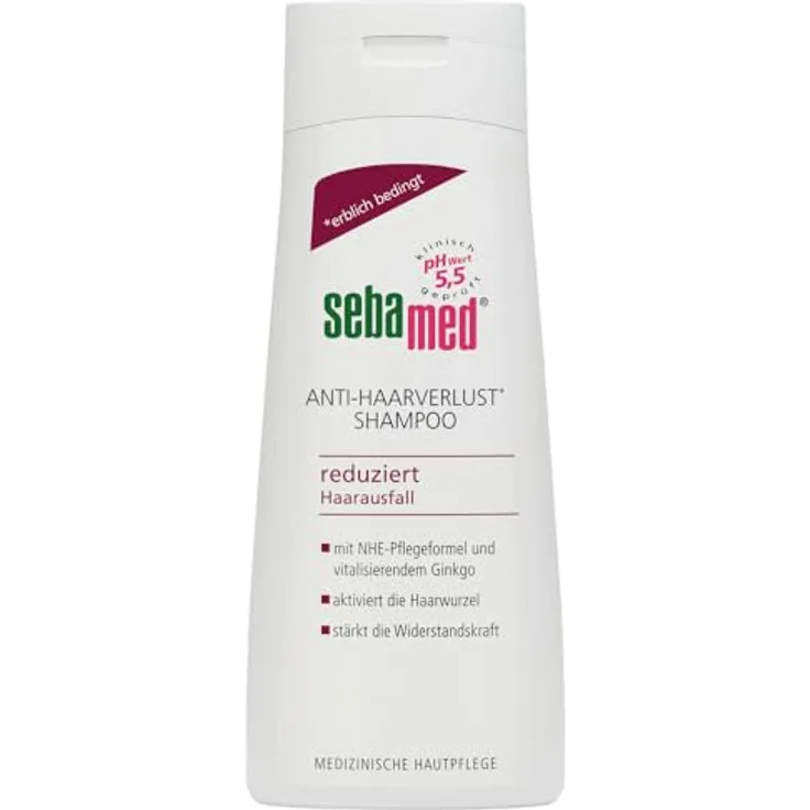 Sebamed Anti-Haarverlust Shampoo, Shampoo gegen Haarausfall, für kräftiges und gesundes Haar, fördert das Wachstum und aktiviert die Haarwurzel, geeignet für Männer und Frauen, 200 ml