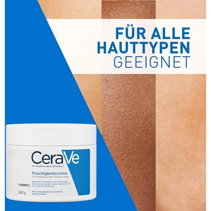 CeraVe creme hydratant 340 ml mit feuchtigkeitsspendender Wirkung für trockene Haut – Bild 6