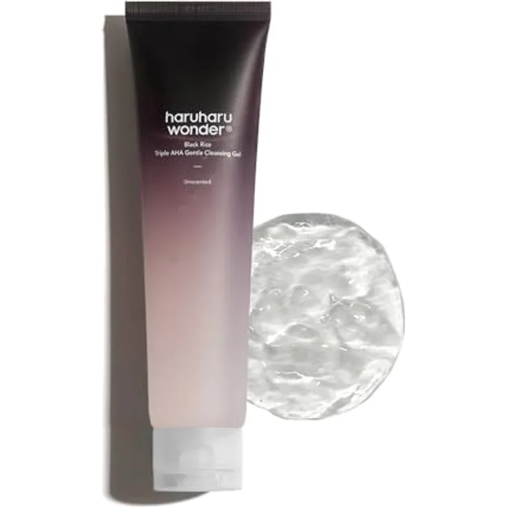 HARUHARU Wonder Black Rice Triple AHA Gentle Cleansing Gel 100ml, Hydratisierendes Reinigungsgel, Sanftes Peeling, Vegan, Travel essentials