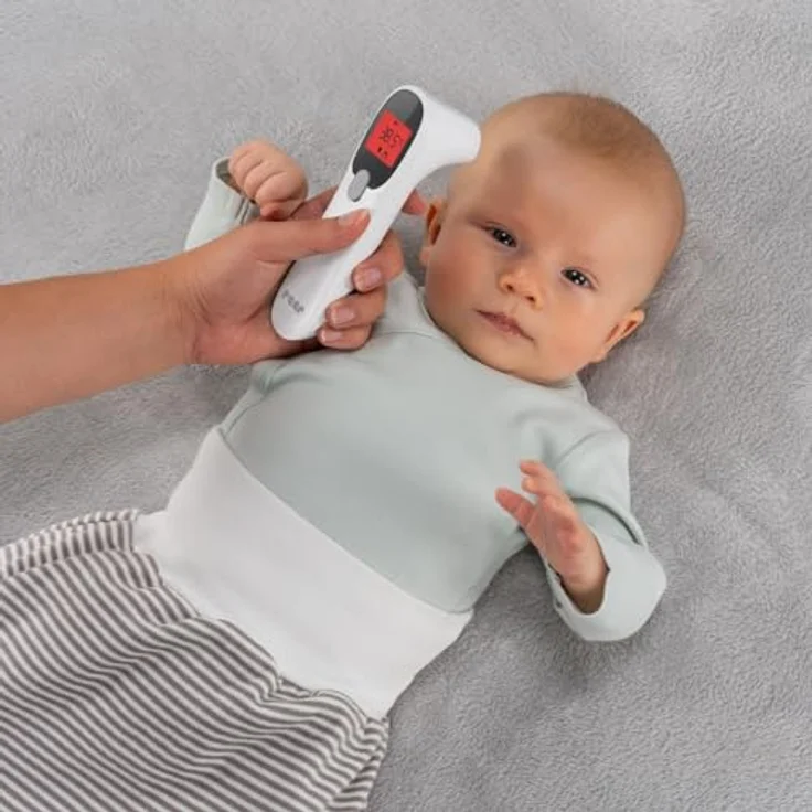 Reer Fieberthermometer Colour SkinTemp 3in1, kontaktloses Infrarotgerät mit integrierten Babymodus und 25 Speicherplätzen – Bild 9
