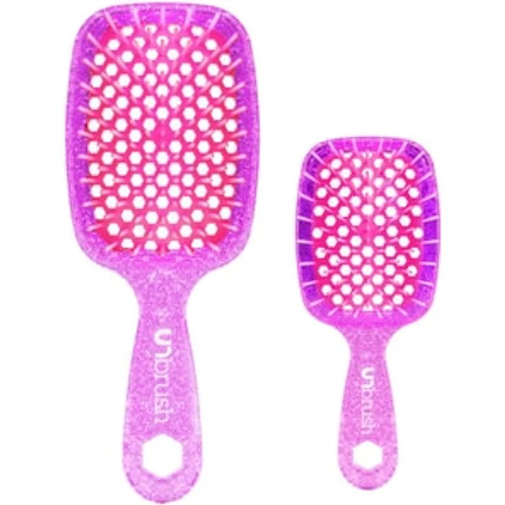 UNbrush Detangling Glitter Duo Set, Rose Quartz Pink Haarbürsten mit No Tangle Technologie