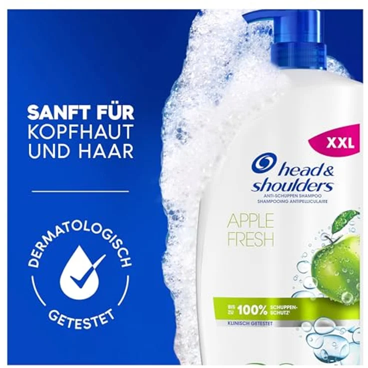 Head & Shoulders Apple Fresh Anti-Schuppen-Shampoo 800ml, bis zu 100% Schuppenschutz, klinisch getestet, für jeden Haartyp – Bild 5