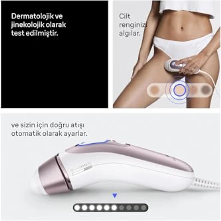 Braun Smart IPL Skin i·expert PL7432, intelligenter IPL-Haarentferner für Körper, Gesicht, Bikini- und Achselbereich, schmerzfreie Haarentfernung, mehrere Intensitätsstufen, App-kompatibel – Bild 8