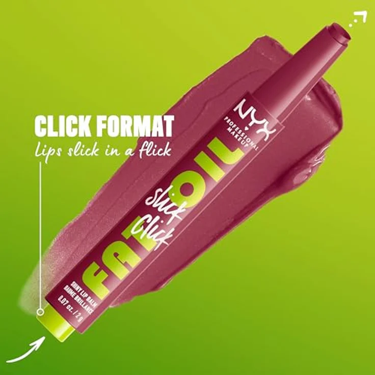 NYX Professional Makeup Fat Oil Slick Click Lippenstift, 2 g, hochpigmentierte Textur, glänzende Farbe, THAT'S MAJOR – Bild 4