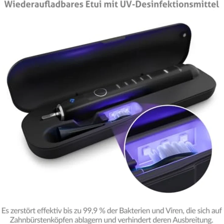 TrueLife SonicBrush Clean70 UV, Schallzahnbürste für Damen mit UV-Desinfektion, Schwarz – Bild 6