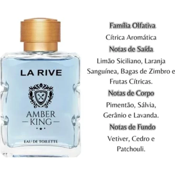 La Rive Amber King, Eau de Toilette für Herren, 100ml mit Zitrusfrüchten, spanischem Pfeffer und Zeder – Bild 3