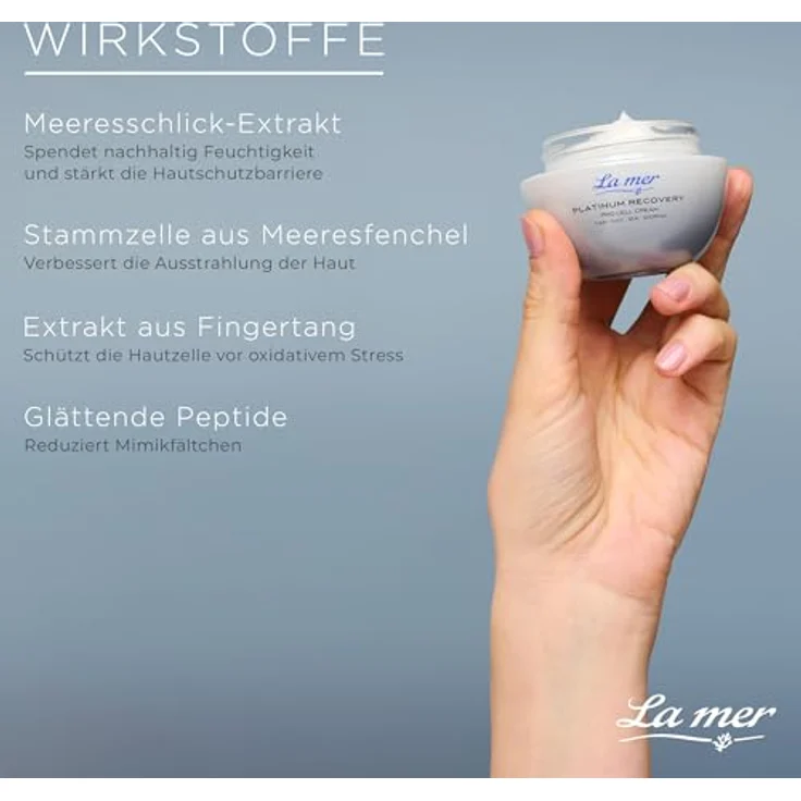 La mer Platinum Recovery | Pro Cell Cream Tag 50 ml | Regenerierende Anti-Aging Pflege mit glättenden Peptiden | Ohne unnötige Zusatzstoffe – Bild 3