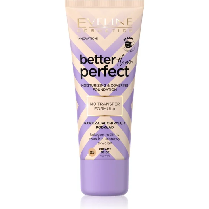 Eveline Cosmetics Better than Perfect, deckendes Make-up mit feuchtigkeitsspendender Wirkung, Farbton 05 Creamy Beige Neutral, 30 ml