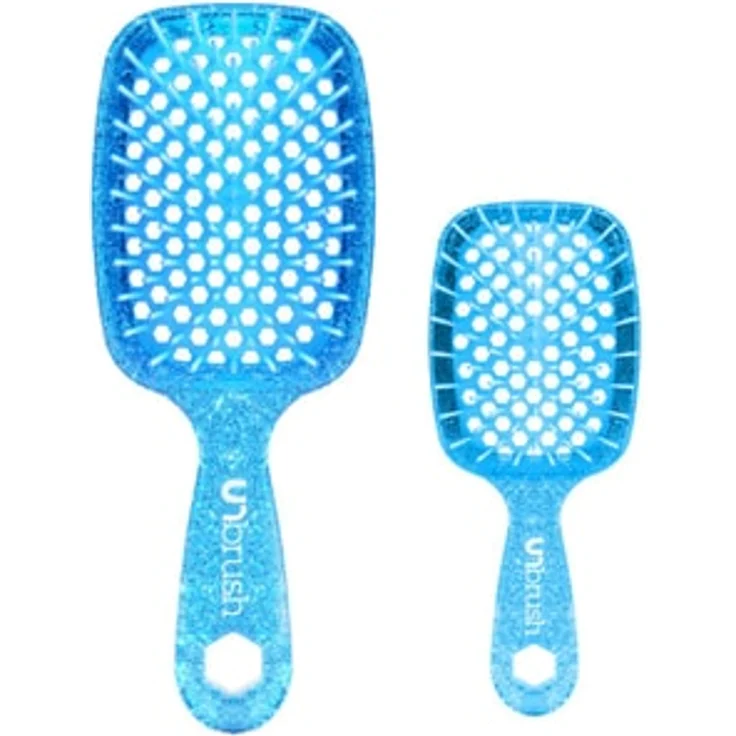 UNbrush Detangling Glitter Duo Set, No Tangle Bürste in Sapphire Blue, inklusive UNbrush® und Mini Detangling Brush
