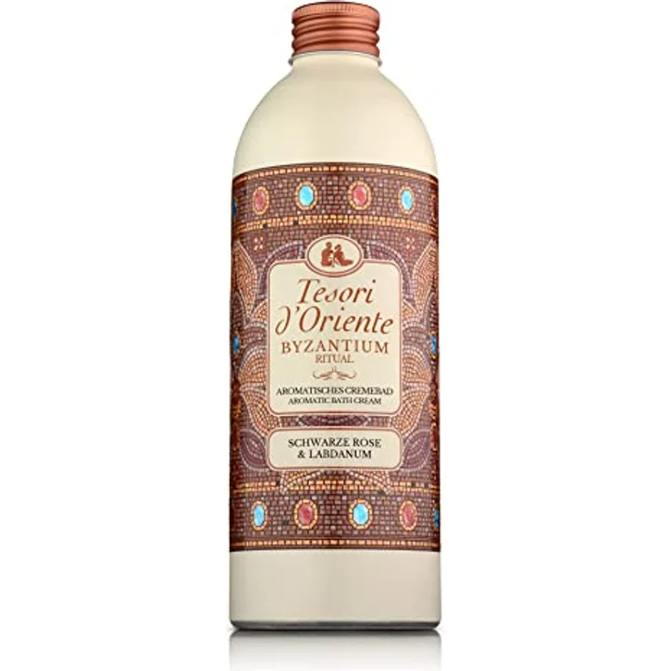 TESORI D’ORIENTE d'Oriente Cremebad 'Byzantium', 500 ml, aromatisches Bad mit schwarzer Rose und Labdanum, Körperpflege für die Badewanne, Ritual Körper & Sinne – Bild 1