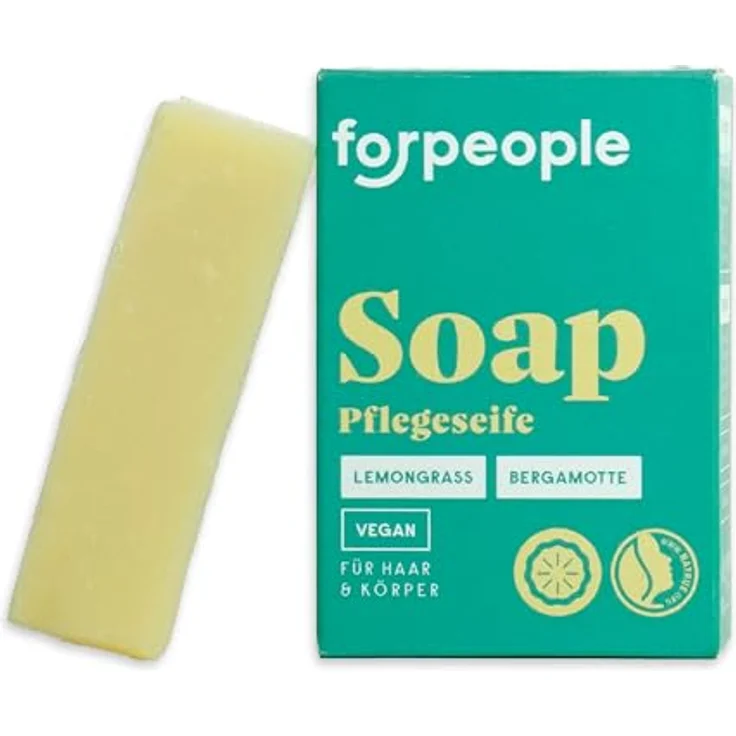 4 PEOPLE WHO CARE SOAP Feste Cremeseife mit Arganöl, 100 g, für alle Haut- & Haartypen, feuchtigkeitsspendend – Bild 1