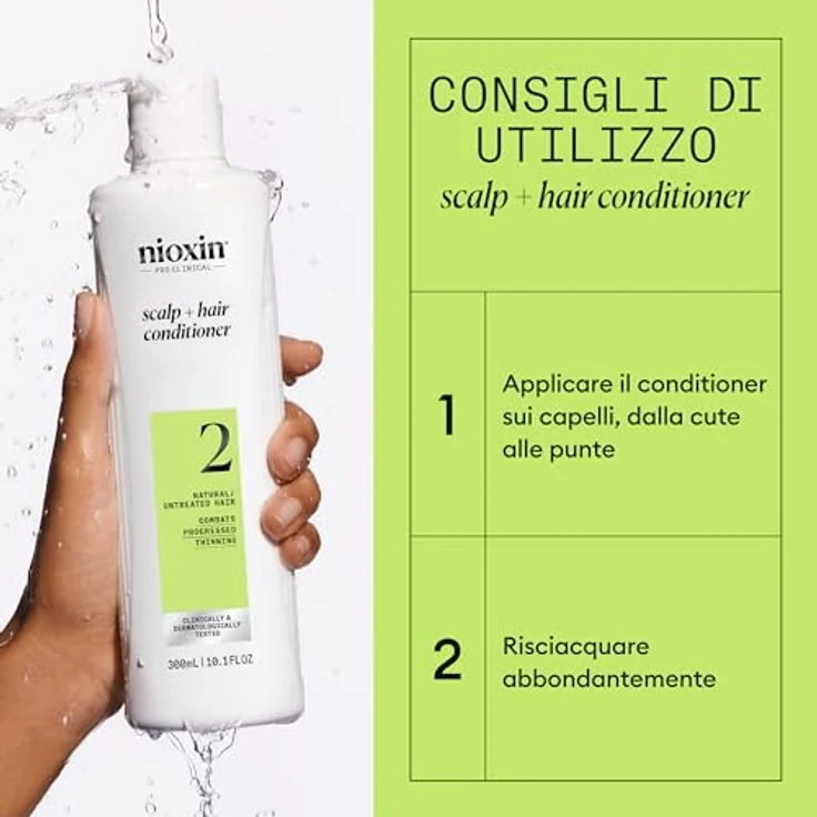 NIOXIN System 2 Scalp + Hair Conditioner - Stärkende Spülung für natürliches Haar mit fortschrittlicher Ausdünnung - mit Biotin und Niacinamid (300 ml) – Bild 5