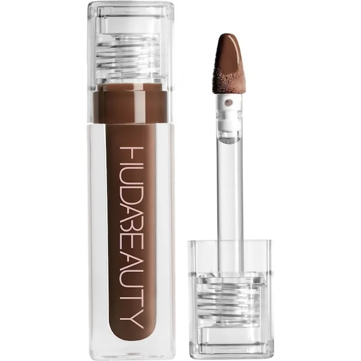HUDA BEAUTY Faux Filler Extra Shine Lipgloss, 3,9 ml, in der Farbe COCO, mit Vitamin E und veganem Kollagen für volle Lippen