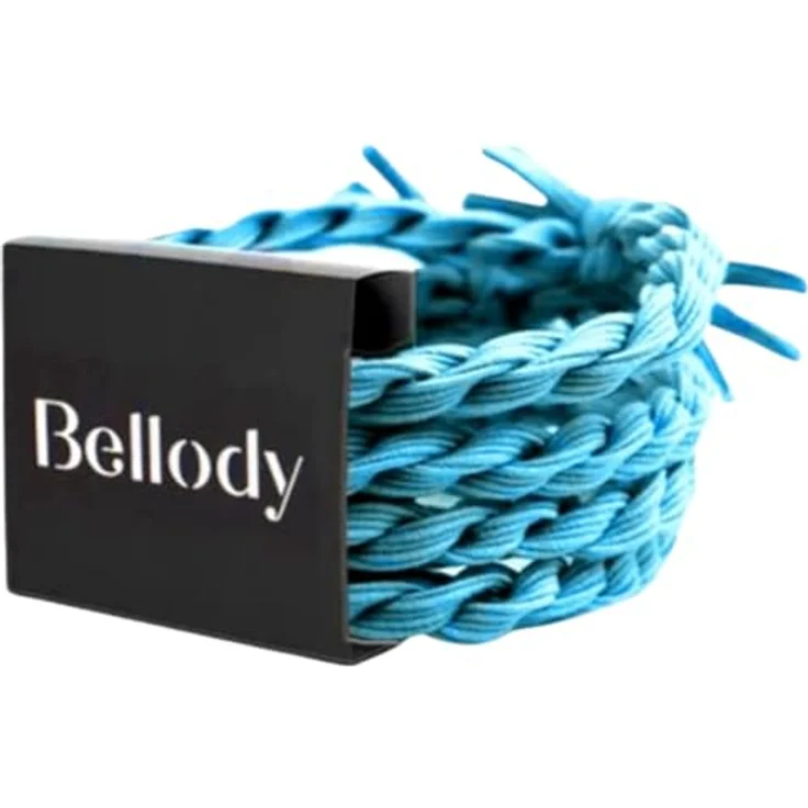 Bellody® Original Haargummis Sundance Edition, geflochtener Haargummi mit starkem Halt und sanftem Tragekomfort, 4er Set, Mykonos Blue – Bild 2