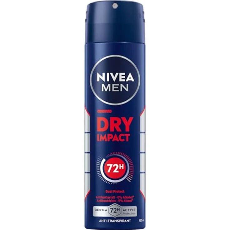 NIVEA MEN Dry Impact Deo Spray, Antitranspirant mit 72h Schutz, alkohol- und farbstofffreies Deodorant, 150 ml – Bild 1