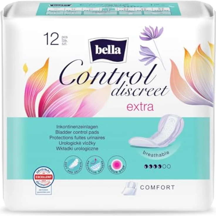 Bella Control Discreet Inkontinenzeinlagen Extra, 8er Pack (8 x 10 Stück), saugfähig und atmungsaktiv für Damen, höchste Diskretion und Hautfreundlichkeit – Bild 2