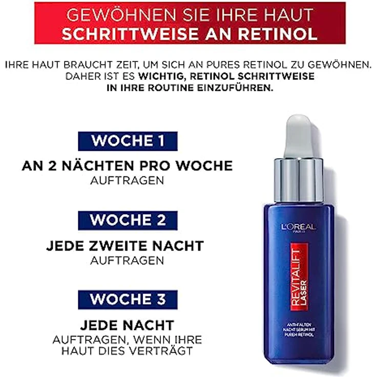 L'Oréal Paris Revitalift Revitalift Laser Retinol Serum Anti-Aging Gesichtsserum 30 ml mit hautverjüngernder Wirkung – Bild 6