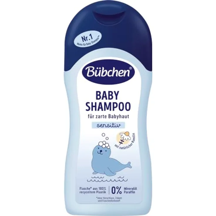 Bübchen Sensitive Baby Shampoo, 200 ml, sanfte Reinigung für Kinderhaar, feuchtigkeitsspendend, ohne Parfüm