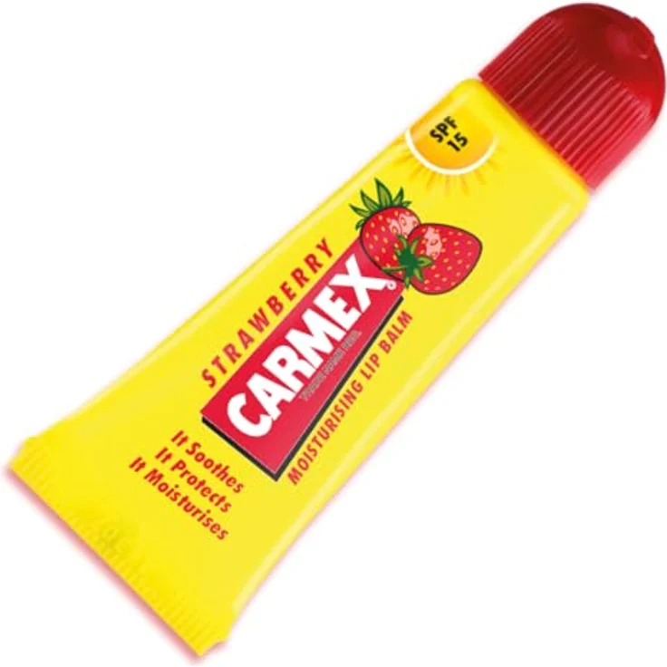 Carmex Strawberry Lindernder Lippenbalsam In Der Tube Mit Erdbeeraroma Spf15 10 g Für Frauen – Bild 2