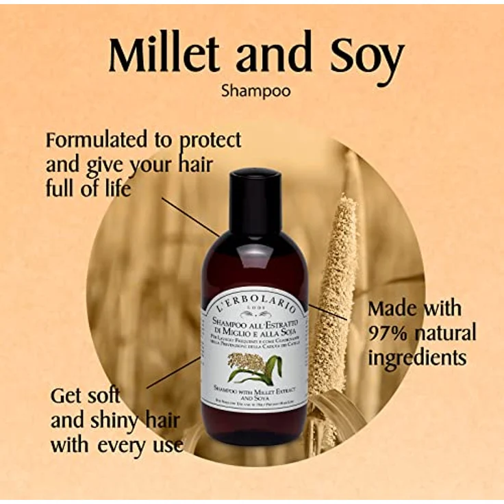 L'Erbolario Hirse Und Soja Extrakt Shampoo 200 ml – Bild 3