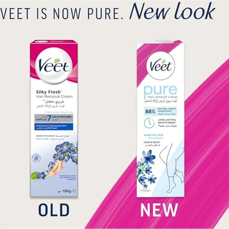Veet Haarentfernungs Creme Sensitiv mit Aloe Vera, 100 ml 1 Stück – Bild 2