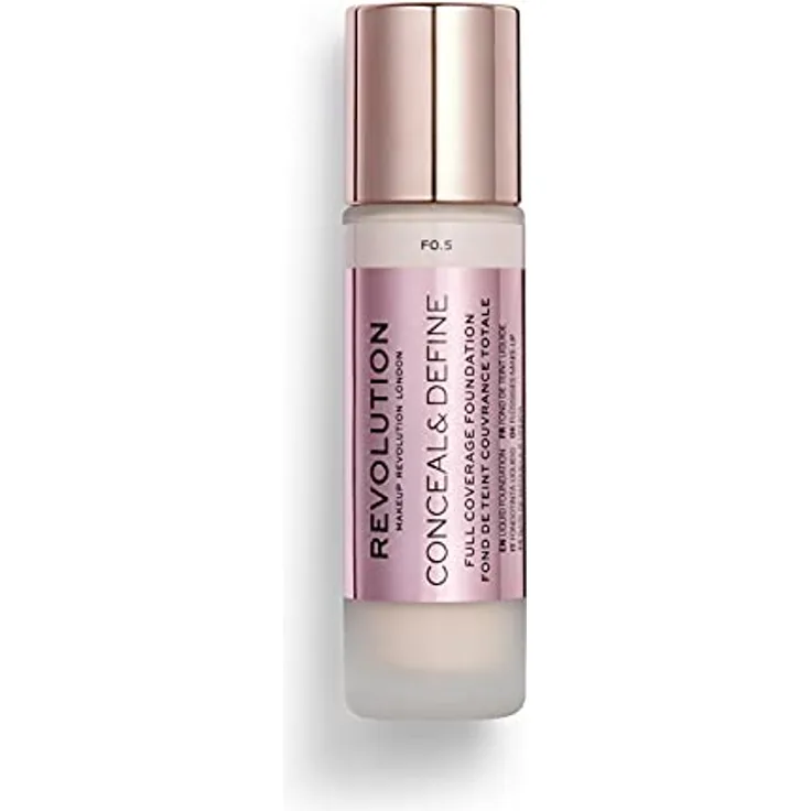 Makeup Revolution, Conceal & Define Grundierung, F0.5, 23ml