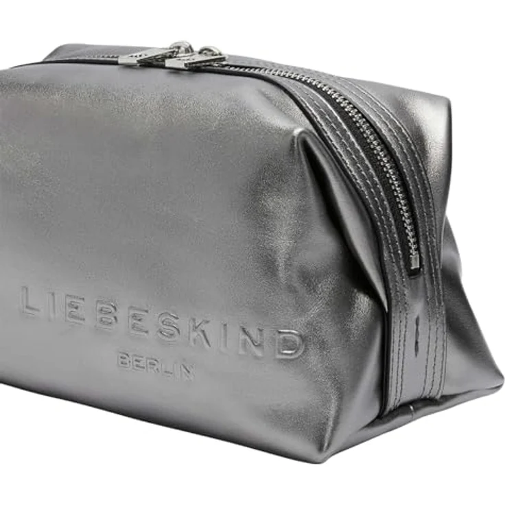 Liebeskind Berlin Kosmetiktasche Pouchette Beauty M ELVIRA SILVER STONE, Beauty Case aus hochwertigem Leder mit großzügigen Maßen – Bild 3