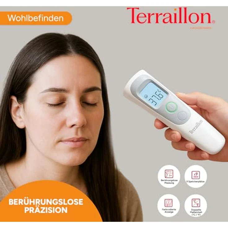 Terraillon HHT73130GB Fieberthermometer, zum Messen von erhöhter Körpertemperatur  – Bild 3