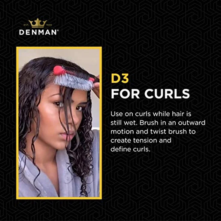 Denman Curly Hair Brush D3 (Cherry Blossom), 7-reihige Stylingbürste zum Entwirren, Trennen, Formen und Definieren von Locken – für Sie und Ihn – Bild 3