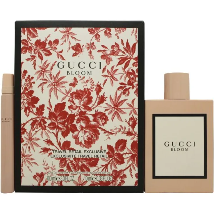 Gucci Bloom 2 Piece Gift Set, Eau De Parfum 100ml & 10ml, florale Duftkomposition mit Tuberose, Jasmin und Rangoon Creeper