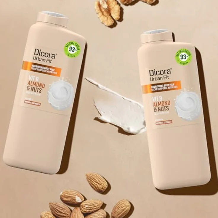 Dicora UrbanFit Body Milk Vitamina B, 400 ml, mit Milch von Mandeln und Walnüssen, cruelty-free – Bild 2