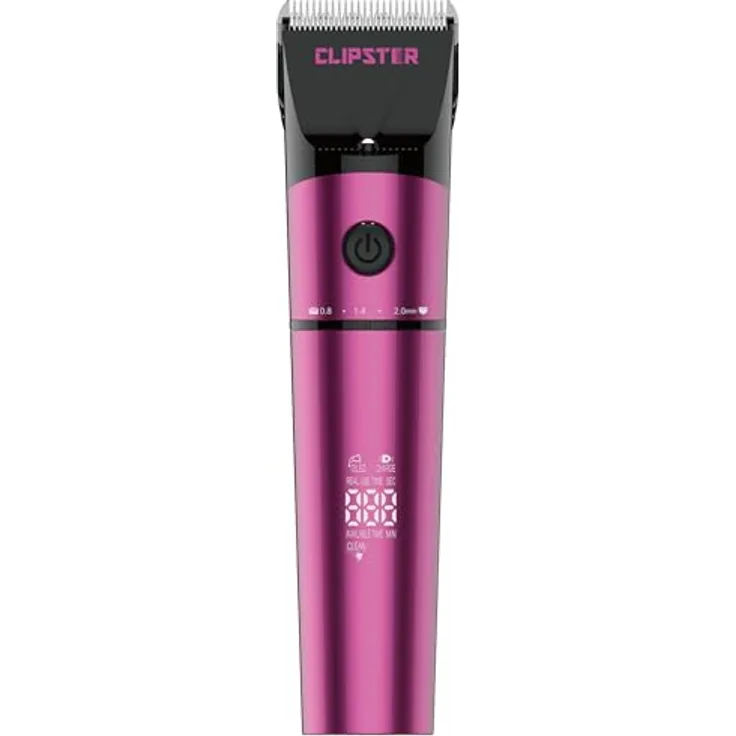 CLIPSTER Akkuschermaschine DeloX, kabellos mit 4 Aufsteckkämmen, pink