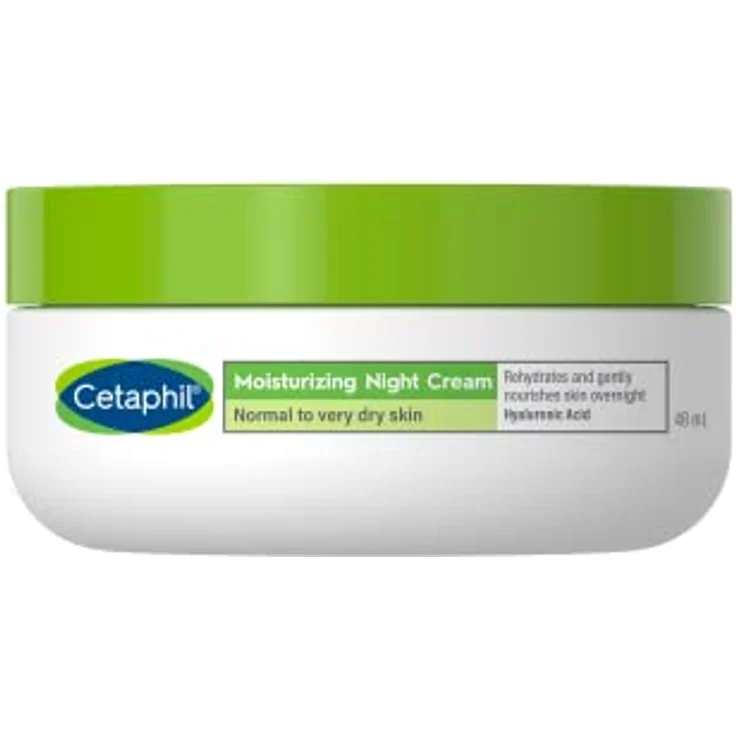 Cetaphil Crema Hidratante Noche Facial, 48 Ml - Para pieles normales y secas, con Ácido Hialurónico y extracto de oliva – Bild 1